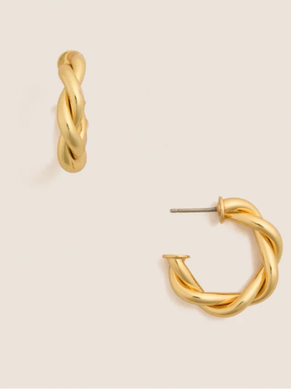 Tuckernuck Gold French Twist Mini Hoop Earrings $48 Retail